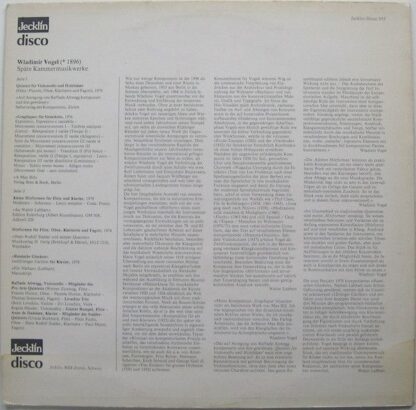 Jecklin-Disco 555 - Wladimir Vogel - Späte Kammermusikwerke - Image 2