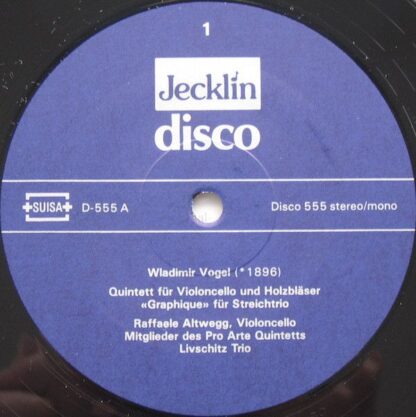 Jecklin-Disco 555 - Wladimir Vogel - Späte Kammermusikwerke - Image 3