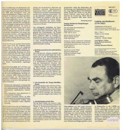 Schwann Musica Mundi VMS 2071 - Ludwig van Beethoven, Leon Spier - Image 2