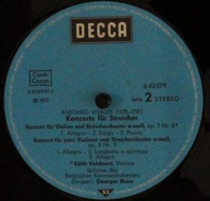 DECCA 6.42079 AG - Antonio Vivaldi, Edith Volckaert, Belgian Cha - Image 4