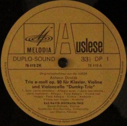 Eurodisc 78 419 ZK - Antonín Dvořák, David Oistrakh Trio - Dumky - Image 4