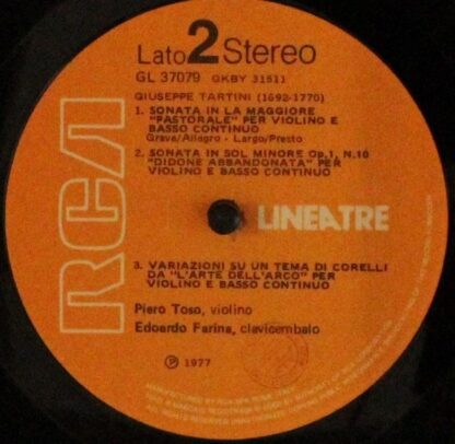 RCA GL 37079 - Giuseppe Tartini - L'Arte Di Tartini Concerti Per - Image 4