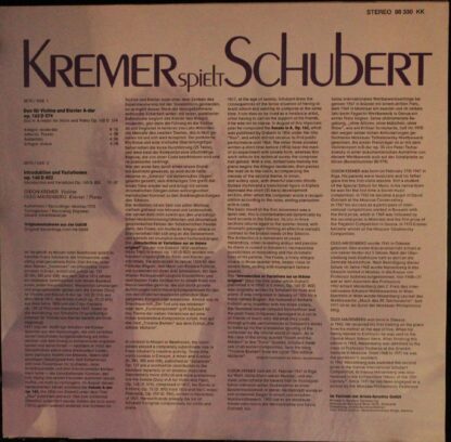 Eurodisc 88 330 KK - Franz Schubert, Gidon Kremer, Oleg Maisenbe - Image 2