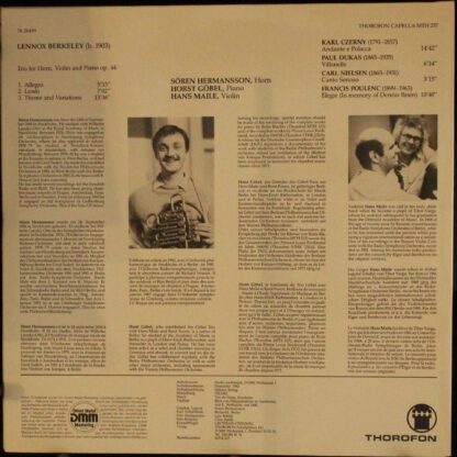 Thorofon Capella MTH 257 - Lennox Berkeley - Trio For Horn, Viol - Image 2