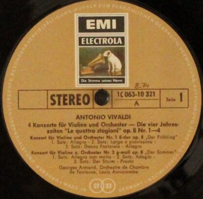 EMI 1C 063-10 321 - Antonio Vivaldi, Georges Armand, Louis Auria - Image 3