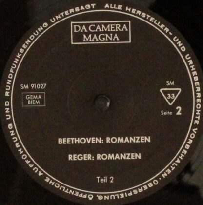 Da Camera Magna SM 91027 - Ludwig van Beethoven, Max Reger, Erig - Image 4