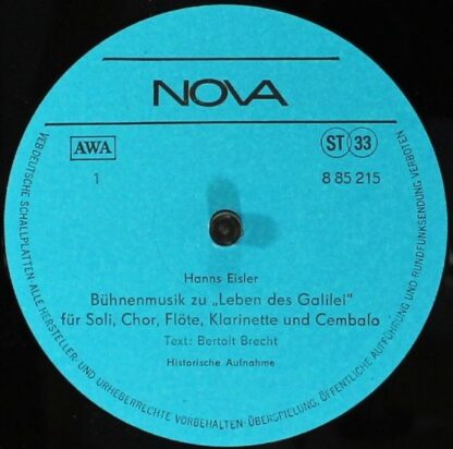 Nova 8 85 215 - Hanns Eisler, Leipziger Kammermusikvereinigung, - Image 3