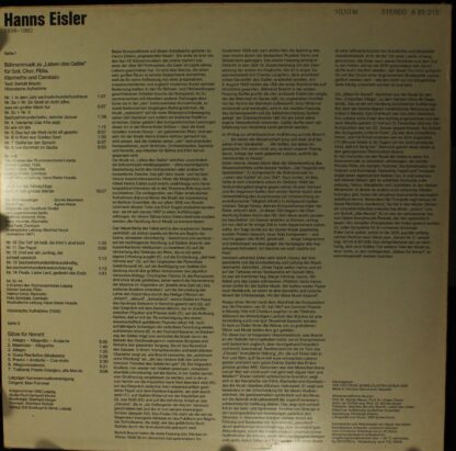 Nova 8 85 215 - Hanns Eisler, Leipziger Kammermusikvereinigung, - Image 2