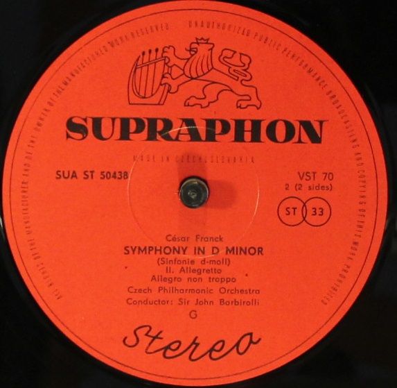 Supraphon SUA ST 50438 - César Franck, Sir John Barbirolli, The - Image 3