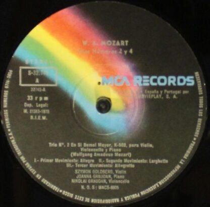 MCA Records S-32745 - Wolfgang Amadeus Mozart - Trios Numeros 2 - Image 4