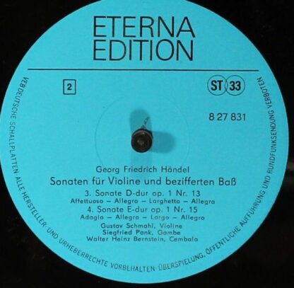 Eterna 8 27 831 - Georg Friedrich Händel, Gustav Schmahl, Siegfr - Image 4