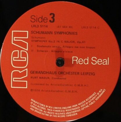 RCA LRL3 5114 - Gewandhausorchester Leipzig, Kurt Masur - Schuma - Image 4