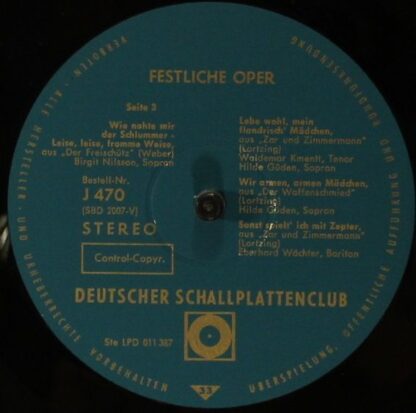 Deutscher Schallplattenclub J 469 - Various - Festliche Oper - Image 6