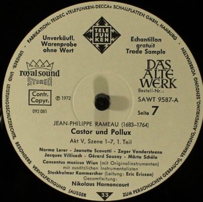 Telefunken SAWT 9584/87-A - Jean-Philippe Rameau, Gérard Souzay, - Image 14