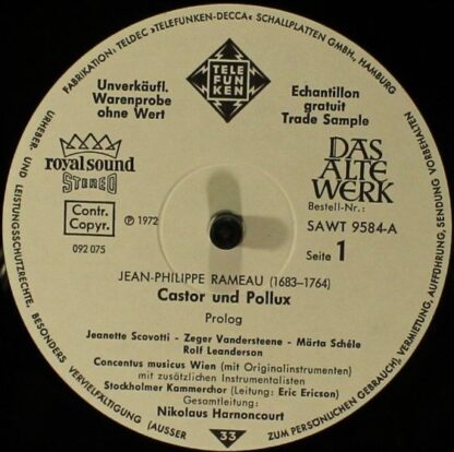 Telefunken SAWT 9584/87-A - Jean-Philippe Rameau, Gérard Souzay, - Image 7