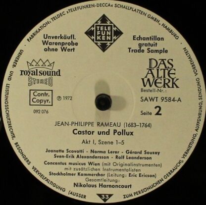 Telefunken SAWT 9584/87-A - Jean-Philippe Rameau, Gérard Souzay, - Image 8