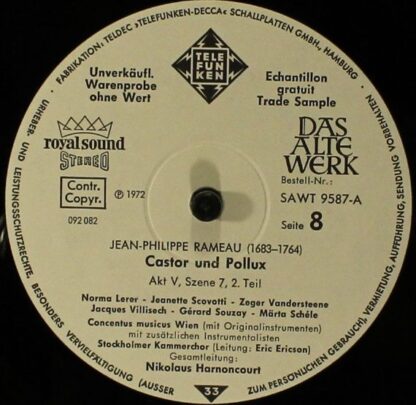 Telefunken SAWT 9584/87-A - Jean-Philippe Rameau, Gérard Souzay, - Image 12
