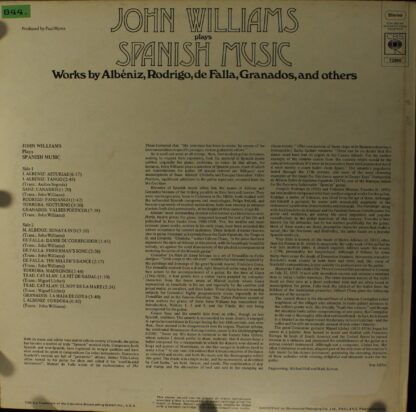 CBS 72860 - John Williams (7), Isaac Albéniz, Joaquín Rodrigo, M - Image 2