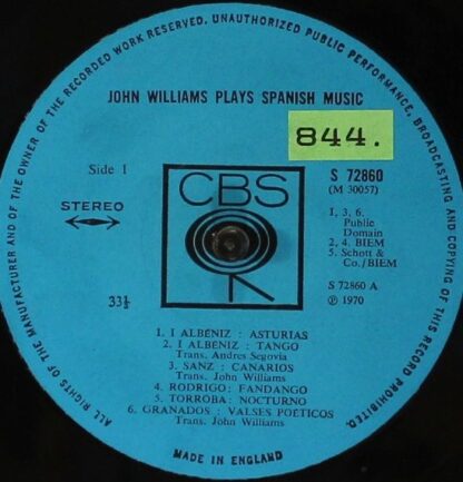 CBS 72860 - John Williams (7), Isaac Albéniz, Joaquín Rodrigo, M - Image 3