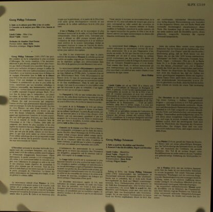 Hungaroton SLPX 12119 - Georg Philipp Telemann, László Czidra, J - Image 4