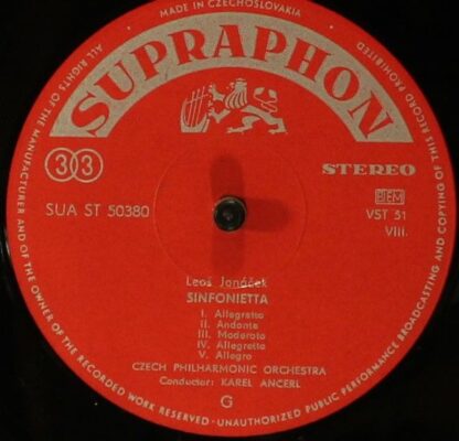 Supraphon SUA ST 50380 - Leoš Janáček, The Czech Philharmonic Or - Image 6