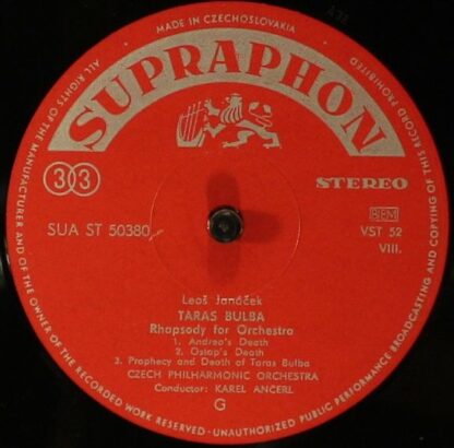 Supraphon SUA ST 50380 - Leoš Janáček, The Czech Philharmonic Or - Image 5