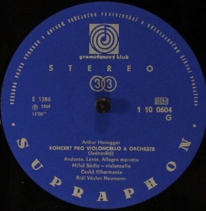 Supraphon 1 10 0604 - Arthur Honegger, Dmitri Shostakovich, Milo - Image 3