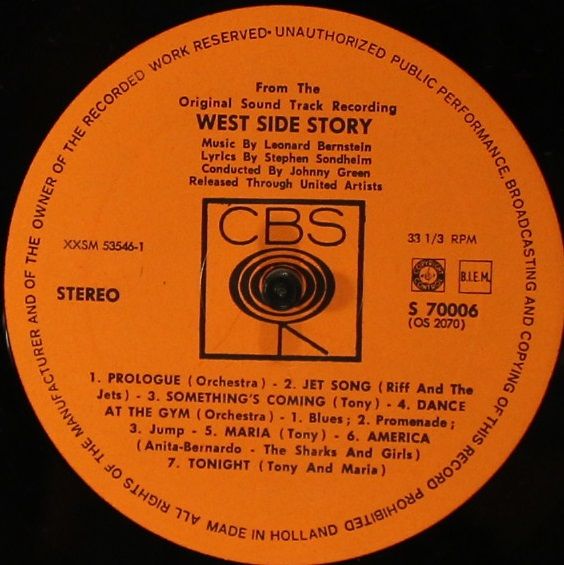 CBS S 70006 - Leonard Bernstein - West Side Story (The Original - Image 5