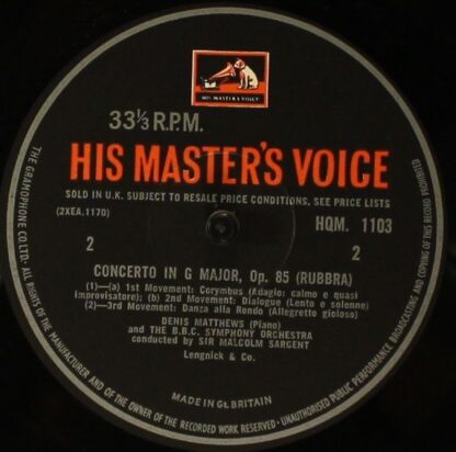 EMI HQM 1103 - Benjamin Britten, Edmund Rubbra - Piano Concerto - Image 3