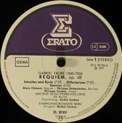 Erato ZL 30551 - Gabriel Fauré, Maîtrise Saint-Pierre-Aux-Liens - Image 3