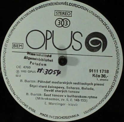 Opus 9111 1718 - Béla Bartók, Eugen Suchoň, Ľudovít Marcinger - - Image 4