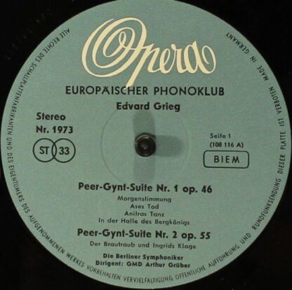Opera 71973 - Edvard Grieg, Jean Sibelius - Peer-Gynt-Suiten Nr. - Image 3