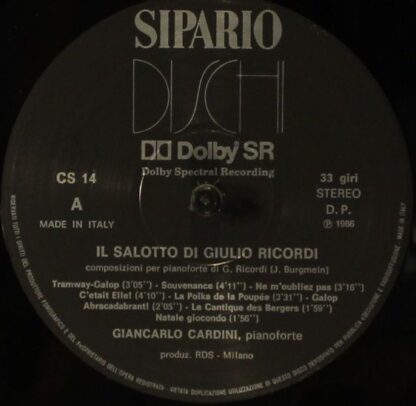 Sipario Dischi CS 14 - Giancarlo Cardini - Il Salotto Di Giulio - Image 4