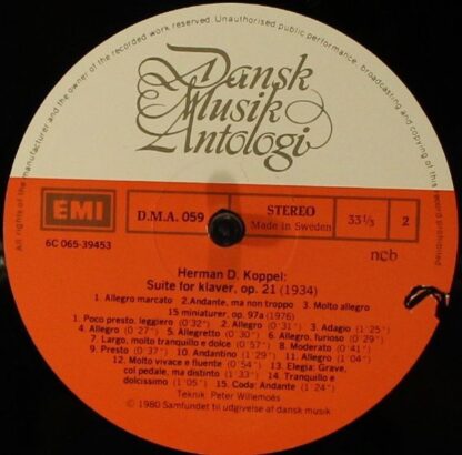 EMI 065-39453 - Herman D. Koppel - Klaverkvintet / Suite For Kla - Image 3
