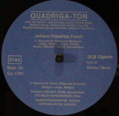 Quadriga-Ton QU 1061 - Johann Friedrich Fasch, Arcangelo Corelli - Image 3