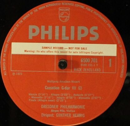 Philips 6500 701 - Wolfgang Amadeus Mozart - Cassationen KV 63 U - Image 3