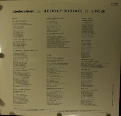 Electrola E 80 570 - Rudolf Schock, Adolf Stauch - Liederabend E - Image 2