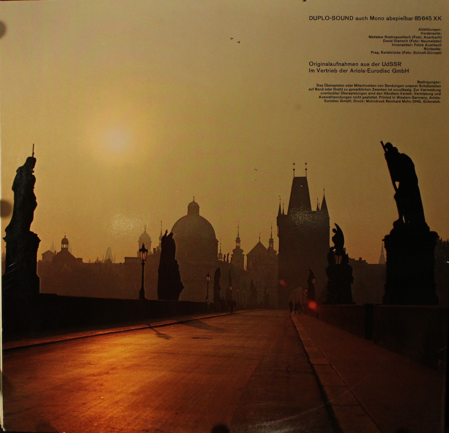 Eurodisc 85645 XK - Antonín Dvořák, Mstislav Rostropovich, David - Image 2