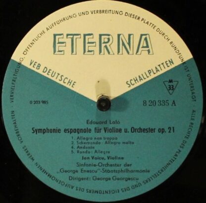 Eterna 8 20 335 - Édouard Lalo, Manuel De Falla - Symphonie Espa - Image 3