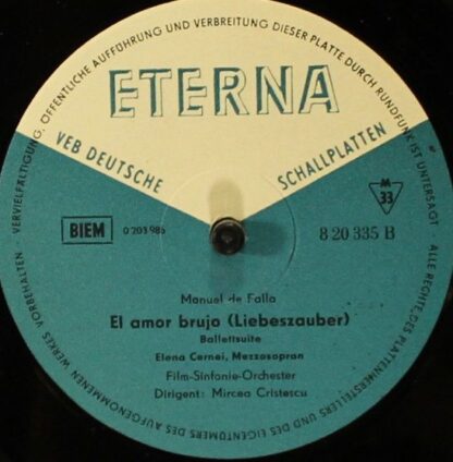 Eterna 8 20 335 - Édouard Lalo, Manuel De Falla - Symphonie Espa - Image 4