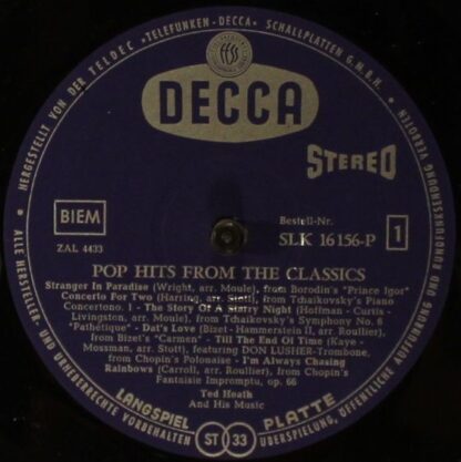 DECCA SLK 16156-P - Ted Heath And His Music - Plays Pop Hits Fro - Image 3