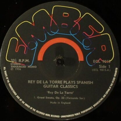 Ember Records ECL 9015 - Rey De La Torre - Plays Spanish Guitar - Image 3