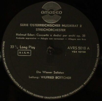 Amadeo AVRS 5018 - Helmut Eder, Karl Heinz Füssl - Concerto A Do - Image 5