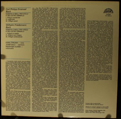 Supraphon 1111 2615 - Carl Philipp Emanuel Bach, Wilhelm Friedem - Image 2