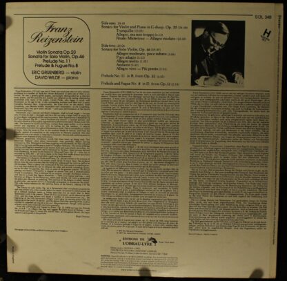 L'Oiseau-Lyre SOL 348 - Franz Reizenstein - Violin Sonata Op.20 - Image 2