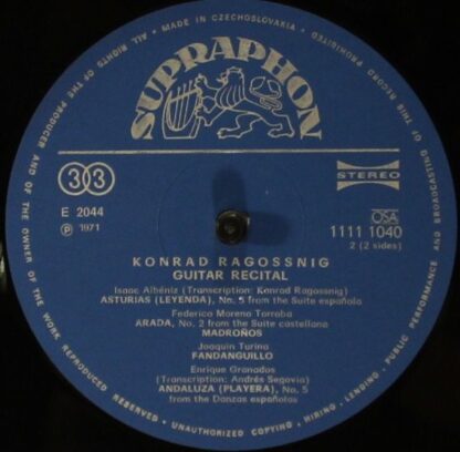 Supraphon 1111 1040 - Konrad Ragossnig, Federico Moreno Torroba, - Image 3