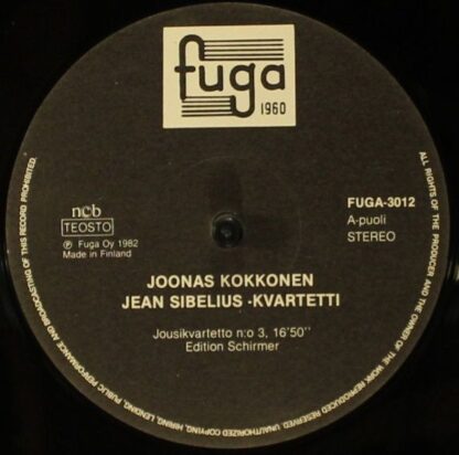 Fuga (2) FUGA 3012 - Joonas Kokkonen, Jean Sibelius Quartet, Sep - Image 3