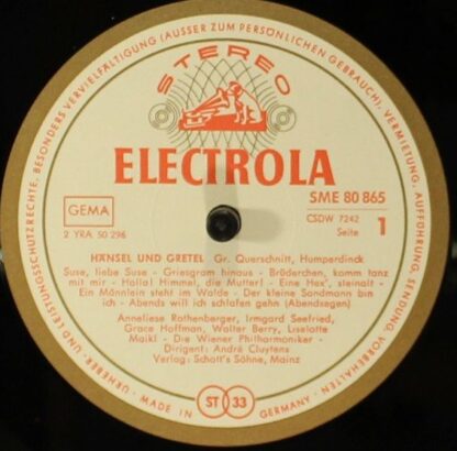 Electrola SME 80 865 - Engelbert Humperdinck (2) - Hänsel Und Gr - Image 3