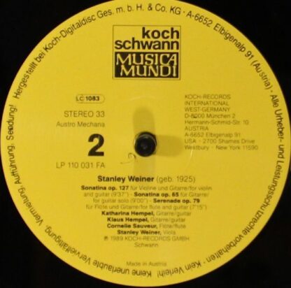 Koch Schwann Musica Mundi 110 031 FA - Stanley Weiner, Katharina - Image 4