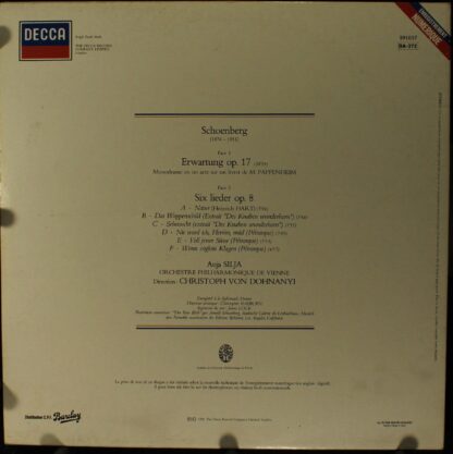 DECCA 591057 BA-372 - Arnold Schoenberg, Anja Silja, Wiener Phil - Image 3